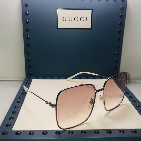 Ship Same Day Gradient Square Ladies Gg0443s 005 Sunglasses - Picture 8 of 11